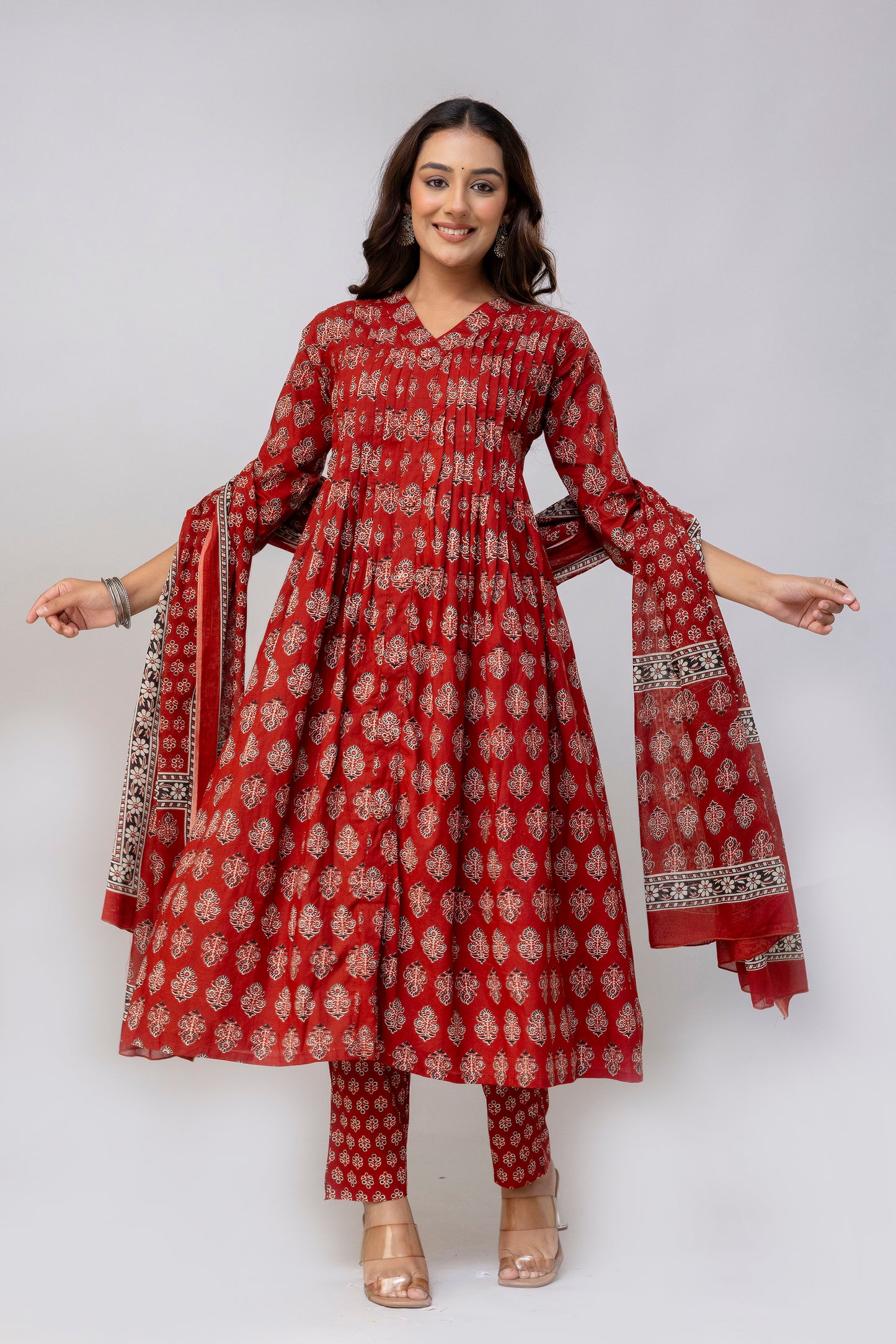 Red Kurti Set