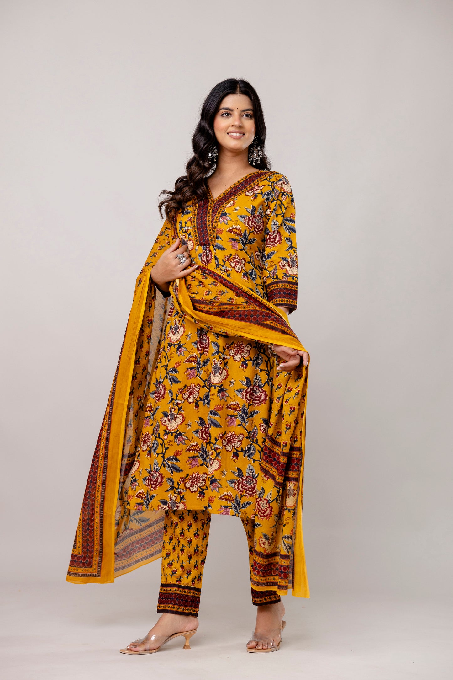 Yellow kurti set for women for haldi