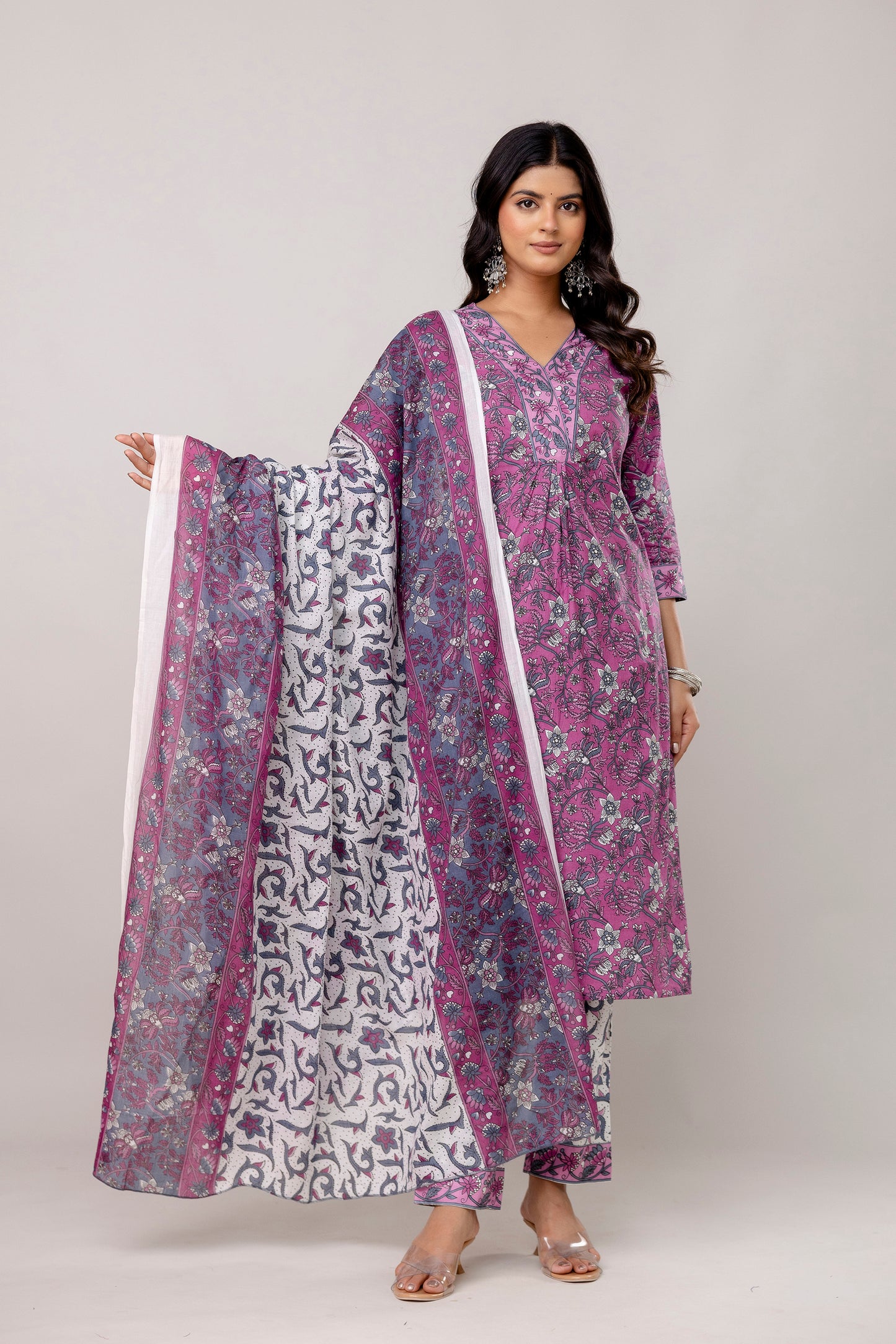Purple Kurti Set