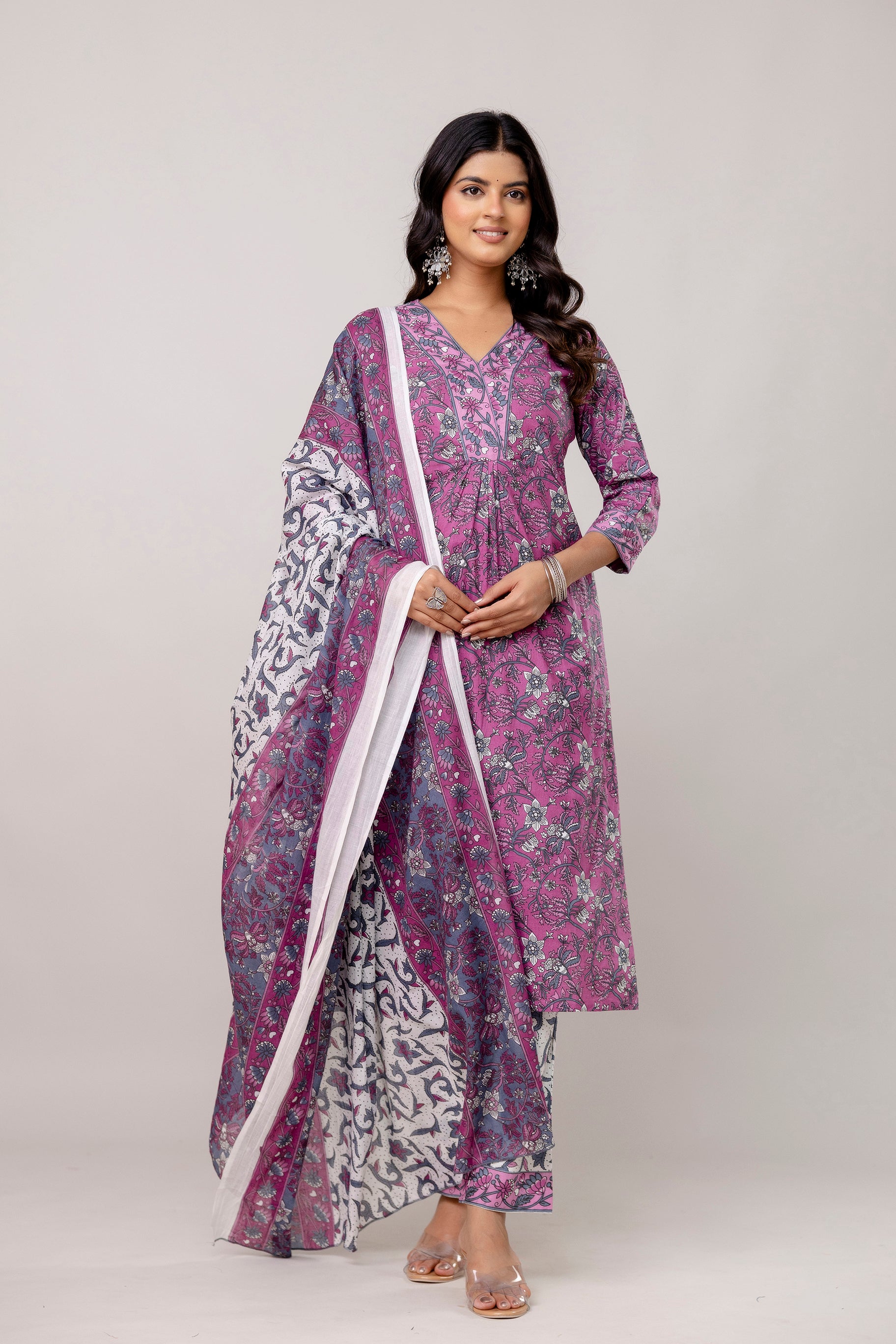 Purple Kurti Set