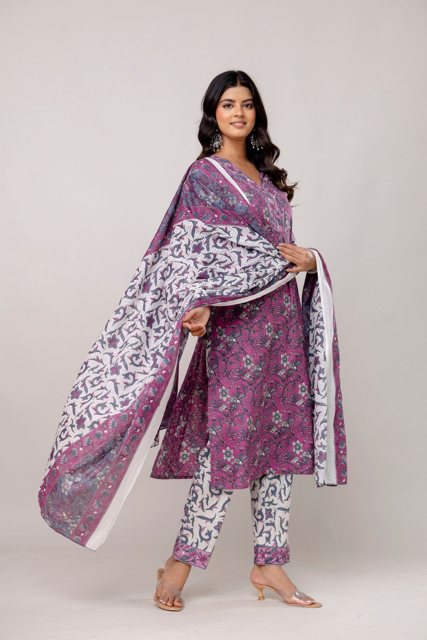 Purple Kurti Set