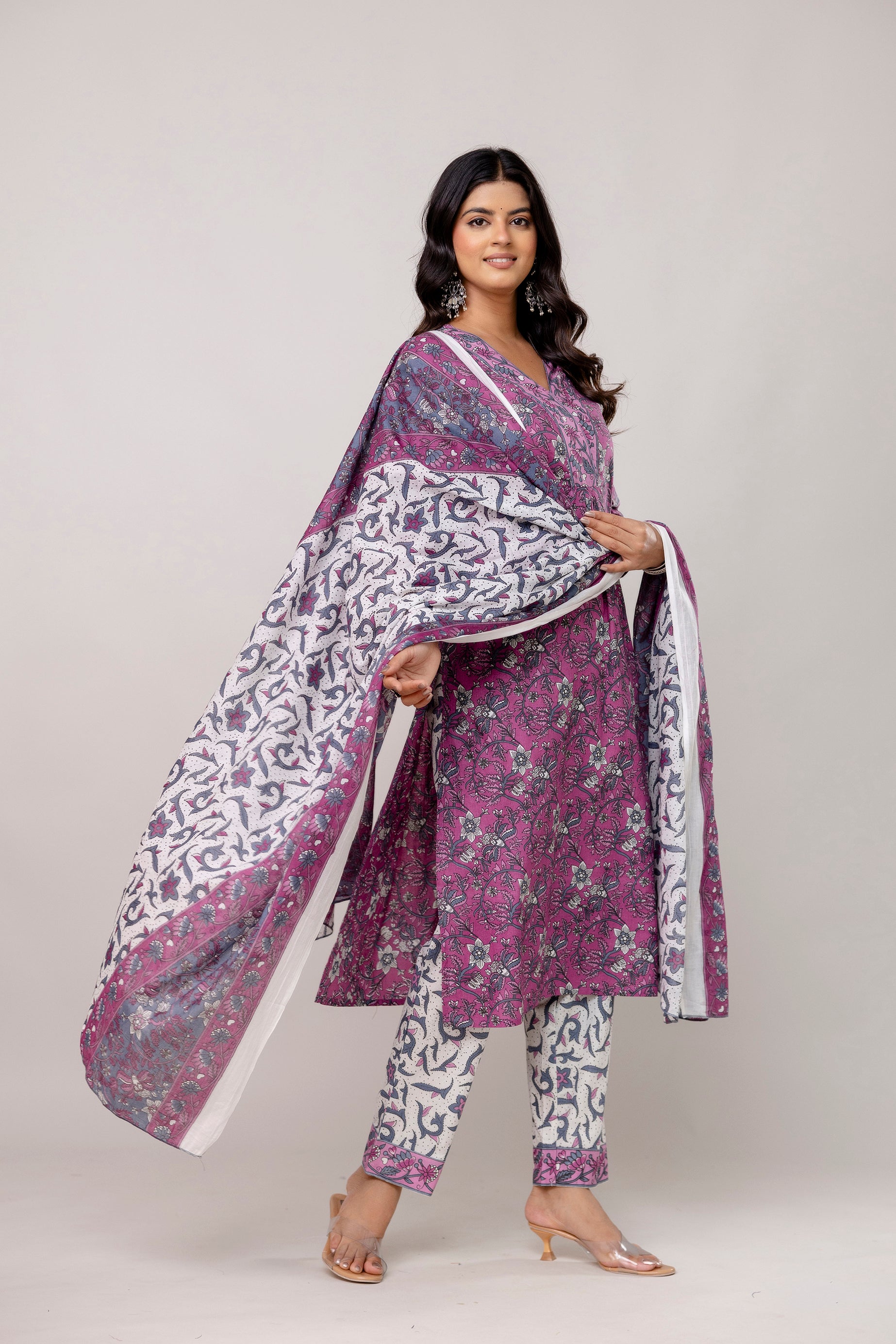 Purple Kurti Set