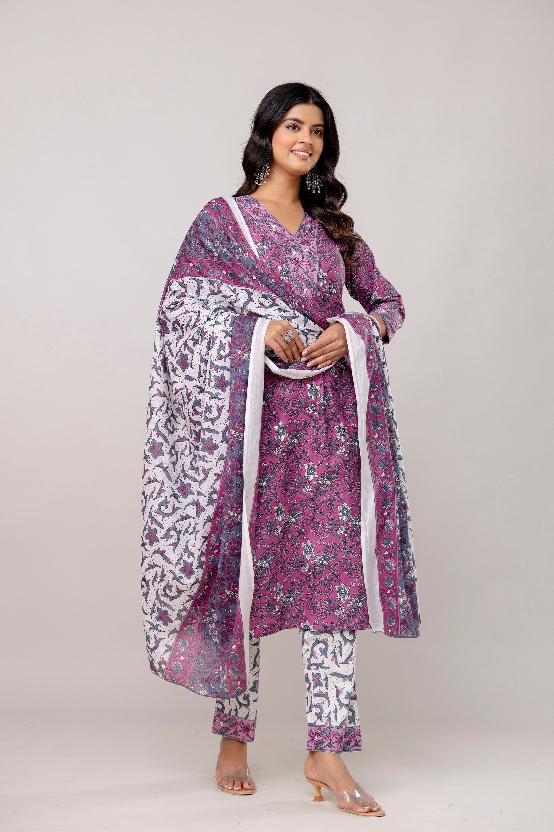 Purple Kurti Set