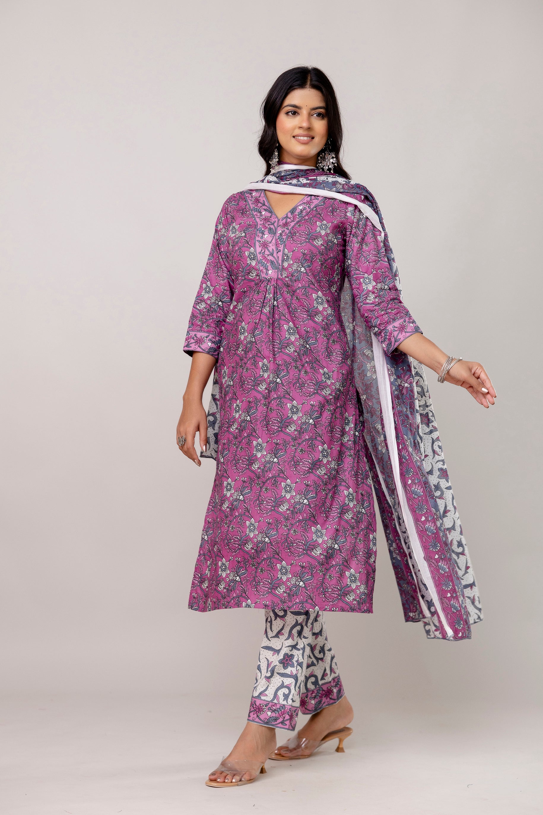 Purple Kurti Set