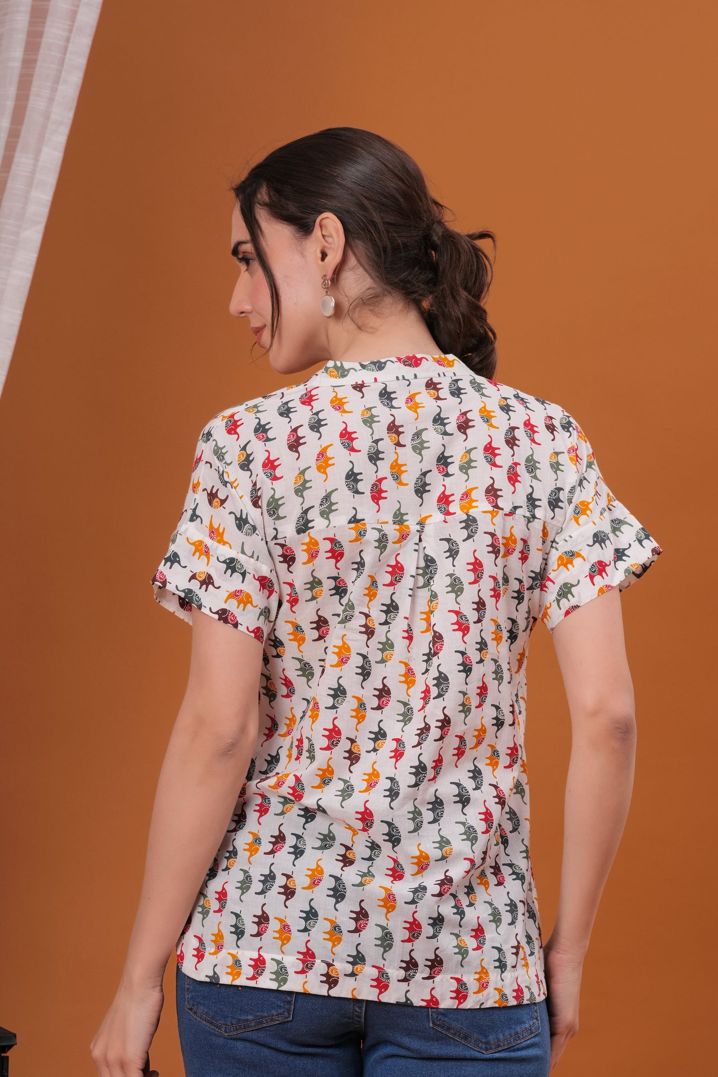 Elephant print cotton kurti