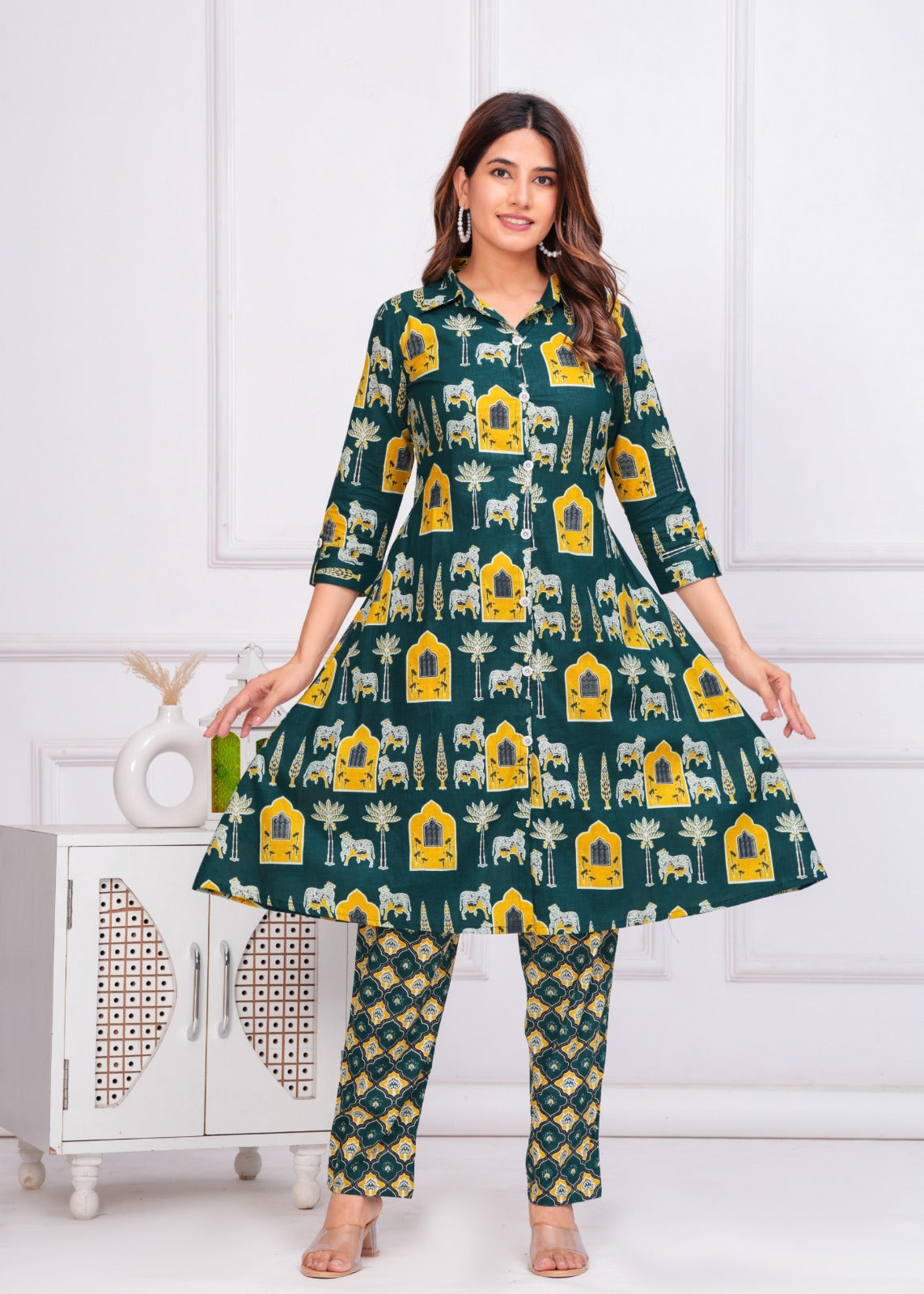 Green Kurti Set 