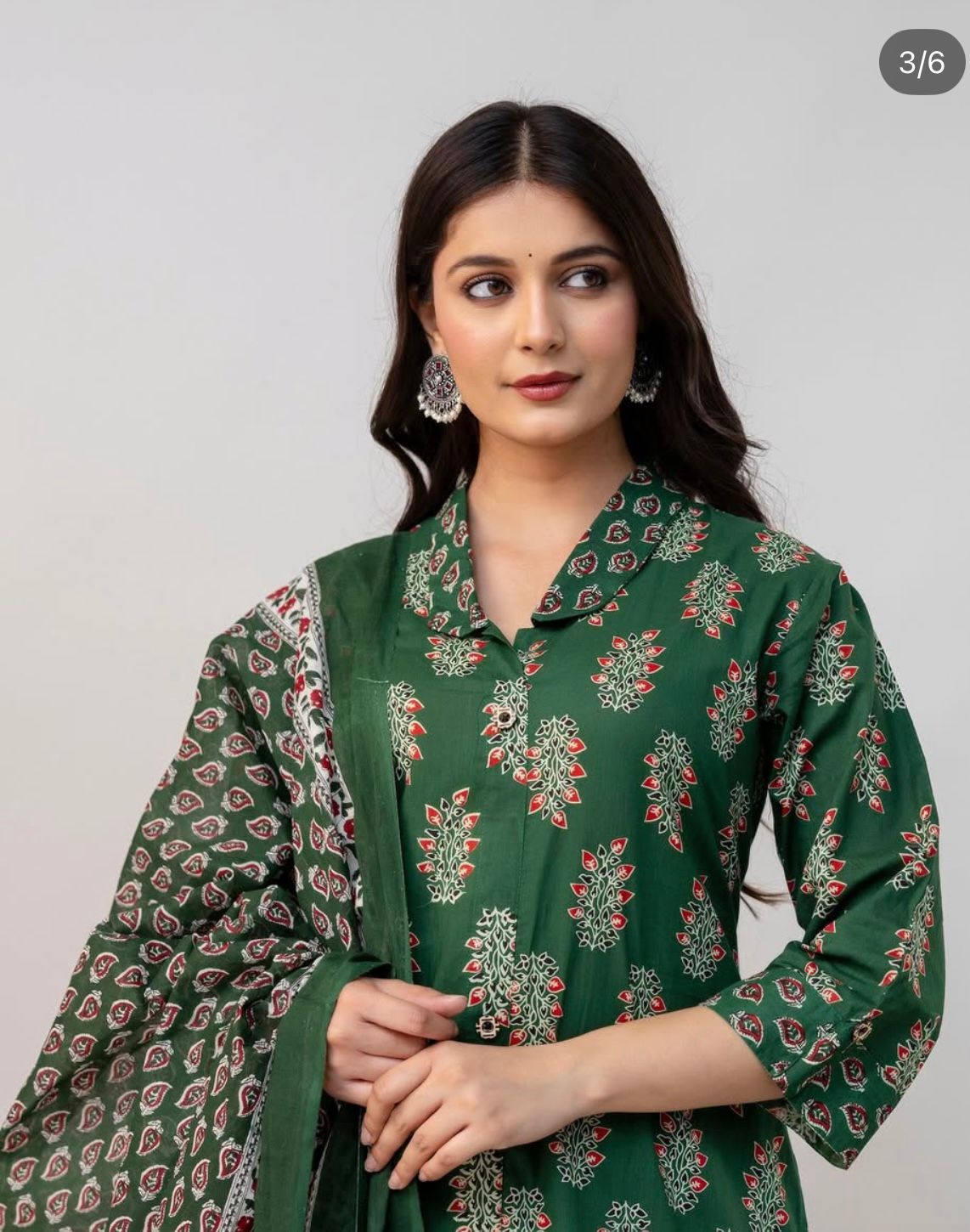 Cotton Green Kurti set