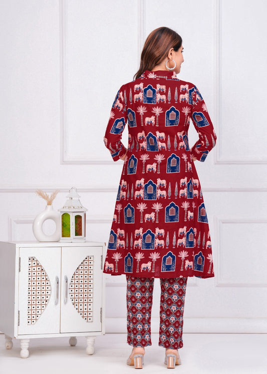 Printed Cotton Kurti Set for Women