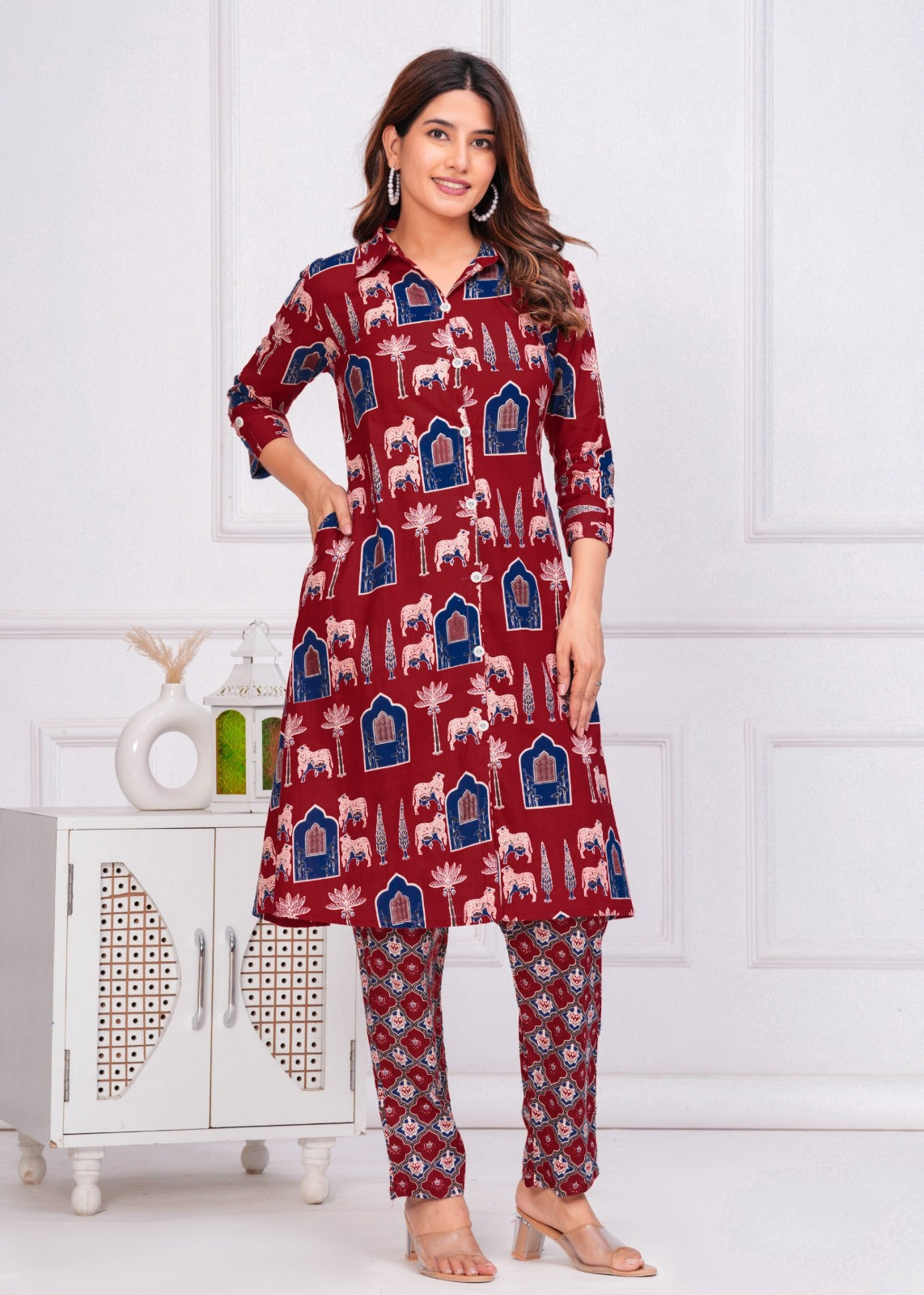  Printed Cotton Kurti Set for Women