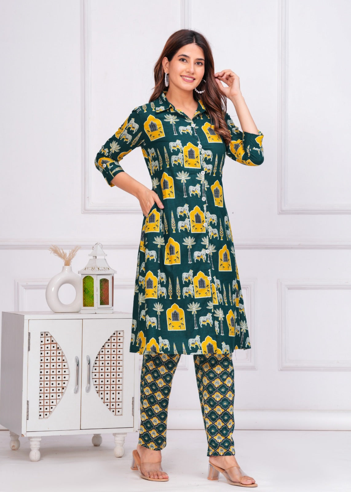 Green Kurti Set 